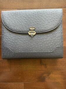 Vintage Leather  Lock Expanding File Folder Organizer Document Holder 6 Pockets