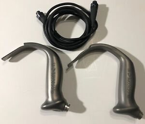 Lot Of 2 Glidescope Titanium T3 T4 + Cable Lopro Blades AVL Video Laryngoscope