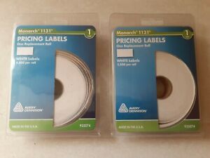 Two Monarch Easy-Load 1131 One-Line Pricing Labels, White, 2,500/Pack (925074)