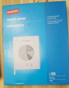 Slide Locking REPORT COVERS, clear plastic, letter size 50 COUNT FREE SHIPPING