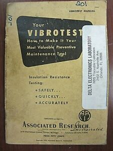 Associated Research Insulation Resistance Testing Vibrotest Manual