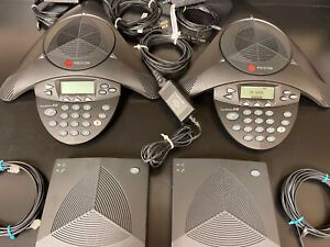 2 Polycom Soundstation 2W 2.4GHz Wireless Conference Phones 2201-67880-022