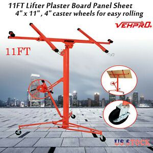 11FT Lifter Plaster Board Panel Sheet Heavy Duty Tool Drywall Hoist Caster