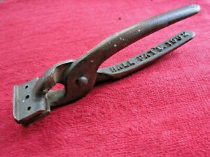 ANTIQUE VINTAGE 1932 HALL BRASS LIVESTOCK TATTOO PLIERS TOOL