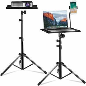 Laptop Tripod, Floor Stand Adjustable Height 17.7 to 47.2 Inch Black