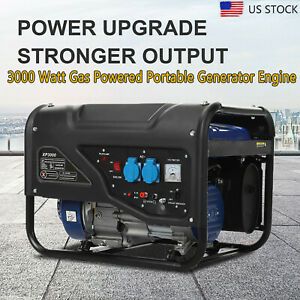 3000 Watt Gas Powered Portable Generator Engine For Jobsite RV Camping Standby !