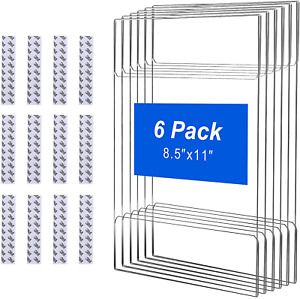 T-SIGN Acrylic Wall Sign Holder 8.5 x 11 Inches, Clear Paper Document Holder, Wa