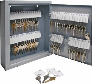 Steel 60 Key Security Storage Safe Cabinet Box Wall Mount Holder Organizer Rack
