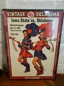 2016 Oklahoma Game day football art CALENDAR 12 Vintage poster prints 1114