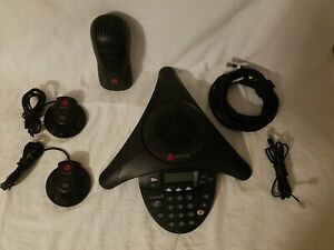 Polycom SoundStation2 2201-16200-601 Conference Phone  w/ 2 satellite  mics