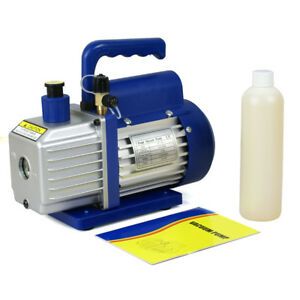 3,5CFM 1/4HP Rotary Vane Deep Vacuum Pump HVAC AC Air Tool R410a R134 W/Free Oil