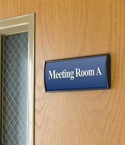 Set of 5 Office Sign Holders for Wall Mount Curved Name Plate Frames for 3&#034;w ...