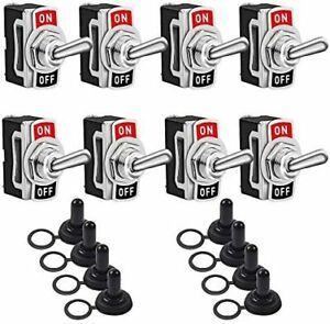 Toggle Switches 8 Pack 2 Pin ON Off SPST Car Rocker Toggle Switches15A 250V 20A