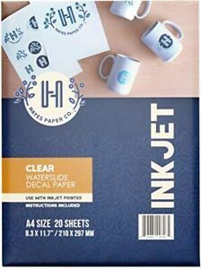 Hayes Paper, Waterslide Decal Paper INKJET CLEAR 20 Sheets Premium Water-Slide T