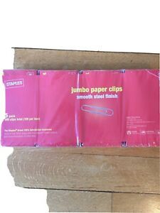 jumbo paper clips From  StapleSmooth Finish. 4pk  100 Per Box, 400 Clips Total