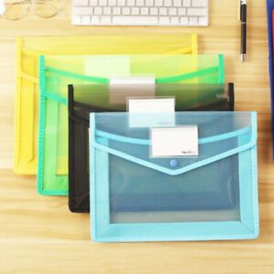 Plastic A4 File Folders Large Capacity Office Document Bag Pouch EnvelopeFolder