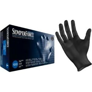 Sempermed Nitrile Small Powdered Free BlackExam Disposable Gloves