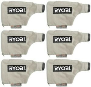 6 Pack Genuine Ryobi 204443001 Dust Bag with Frame For P450 18V Belt Sander
