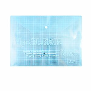 Office   Soft Plastic Document Paper Files Storage Bag Clear Blue