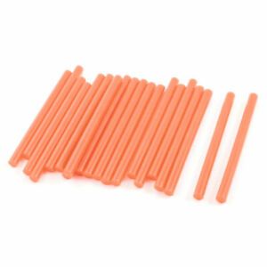 20 Pcs Orange Hot Melt Glue Gun Adhesive Sticks 7mm x 100mm for Arts Crafting