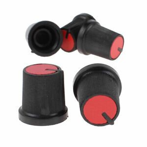 Red Top 6mm Dia Shaft Plastic Rotary Taper Potentiometer Knob Cover Cap 5pcs