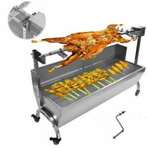 Large Stainless Steel BBQ Grill Barbecue Charcoal Spit Stove Shish Kabob Garden