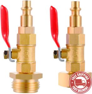 HIYOO  2PCS  Brass  Winterize  Blowout  Adapter  with  1 / 4 &#034;  Male  Quick  Con