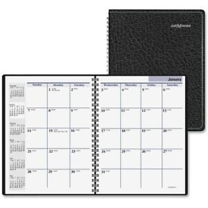 At A Glance AAGG40000 Desktop Monthly Planner, Simulated Leather - Black