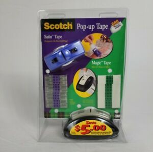 3M Scotch Pop-Up Tape Desk &amp; Portable Dispensers Set Tape Refills Satin Magic