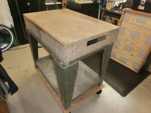 Starrett Grade A certified Granite Flat Surface, 24&#034; x 36&#034; x 4&#034; with Cart