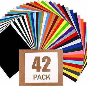 HTV Heat Transfer Vinyl Bundle : 42 Pack 12&#034; x 10&#034; Sheets Iron on Vinyl 30 Assor