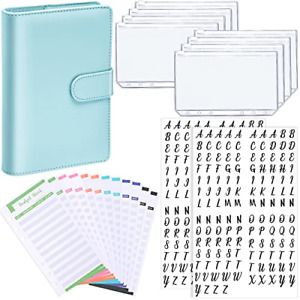 PU Leather Notebook Binder Budget Planner Organizer 6 Ring Binder Cover, 8 12 26