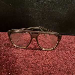 Vintage Bouton Safety Glasses Smoke Clear Plastic Lens Top and Side Shield Used!