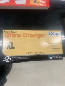 Nitriderm Ultra Orange Nitrile Exam Gloves, XL 100/BX