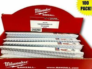 Milwaukee 48-01-7016 (100 Count) 9&#034; 6 TPI Fleam Ground Sawzall Blades