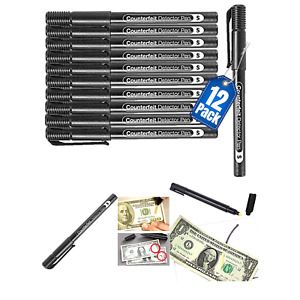 1InTheOffice Counterfeit Bill Detector Pens,Fake Money Marker Detector, (12 P...