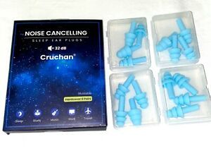Cruchan Noise Cancelling Sleep Ear Plugs Moldable Hardcover 8 prs 32dB FREE SHIP