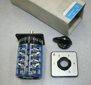 KRAUS AND NAIMER ROTARY SWITCH, C26, 2PD376, 600V, 35A, 5 Position (NOS) Read