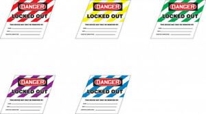 Accuform KDD492PR STOPOUT Ball Valve Lockout Label, Legend&#034;DANGER LOCKED OUT&#034;,