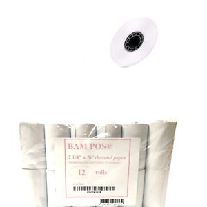 BAM POS Credit Card Receipt Paper for the VX520 (12 Rolls)