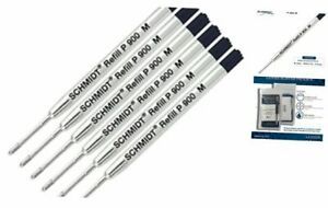 P900 Parker Style Ballpoint Pen Refill, Medium Point, Black Ink, Pack of 6