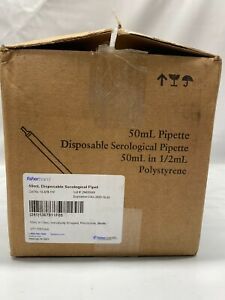 Case of 100 Fisherbrand 50 mL Disposable Serological Pipets 13-678-11F Exp 10/23