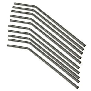 10PCS Curved Stainless Steel Drinking Straws Metal Straw for Tumblers, 8