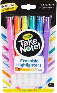 Crayola Take Note Erasable Highlighters, Cool School Supplies, Chisel Tip Marker