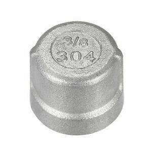 304 Stainless Steel Pipe End Cap Fitting 3/8&#034; NPT Female Thread Plug