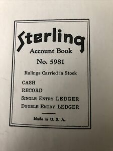 Vintage Sterling Double Entry Ledger Account Book No 5981