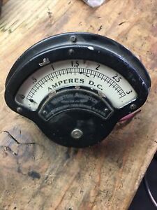Vintage Weston Electric Instrument Ammeter Meter Model 269 0-3 Amps Newark NJ