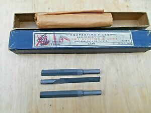 HENRY DISSTON  &amp; SONS , BENCH FILE , CANT,  2 CUT , 3-1/4&#034; x 1/4&#034; , LOT OF 3