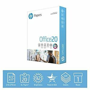 hp Printer Paper | 8.5 x 11 Paper | Office 20 lb | 1 Ream - 500 Sheets | 92 Brig