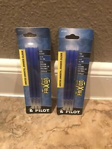 2 Packs - Pilot Gel Ink Refills for FriXion Erasable Gel Ink Pen BLUE FINE Lot 6
